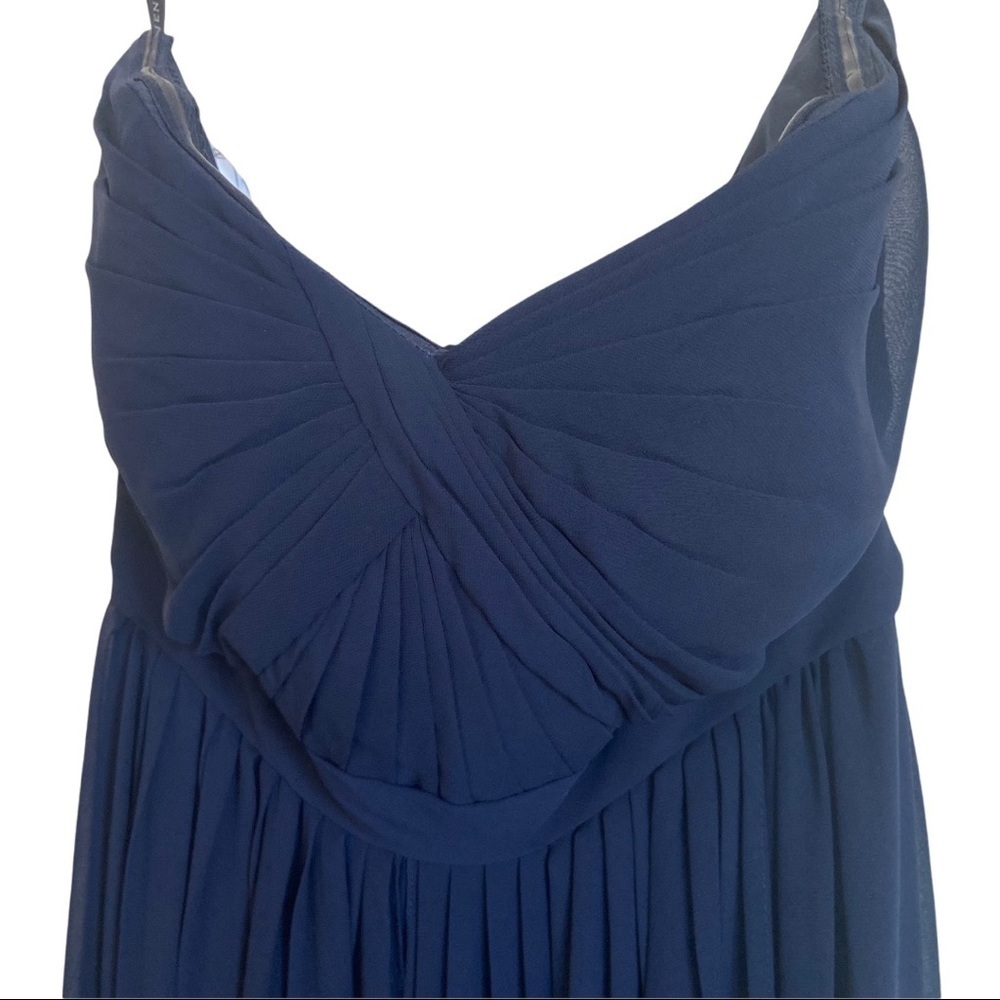 Jenny Yoo Aiden Chiffon Convertible Dress Navy Size 8 - Picture 4 of 9